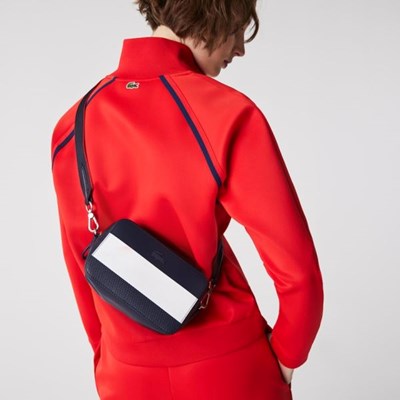 Bolsas Lacoste Chantaco Colorblock Mujer Azul Marino Blancos Rojos | 41GHRSWJV