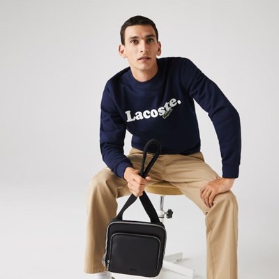 Bolsas Lacoste Classic Zippered Pocket Rectangular Crossbody Hombre Negros | 62GNSUHLX