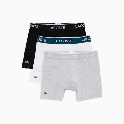 Boxer Lacoste Pack of 3 Boxer Hombre Negros Blancos Grises | 18OADBPWG