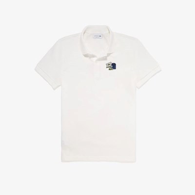 Camisa Polo Lacoste Regular Fit Algodon Piqué Hombre Blancos Azules | 42PUTCNRY