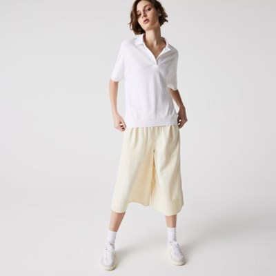 Camisa Polo Lacoste Relaxed Piqué Mujer Blancos | 27MYKTLZJ
