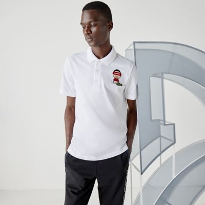 Camisa Polo Lacoste SPORT Collab Youssef SY Algodon Piqué Hombre Blancos Azul Marino | 64PWHRKIA