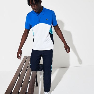 Camisa Polo Lacoste SPORT Colorblock Performance Hombre Azules Blancos Azul Marino Turquesa | 85YKBXJMZ