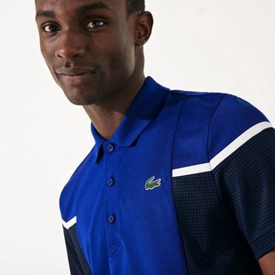 Camisa Polo Lacoste SPORT Mesh Panel Respirable Tenis Hombre Azules Negros Blancos | 75IMBEWXD