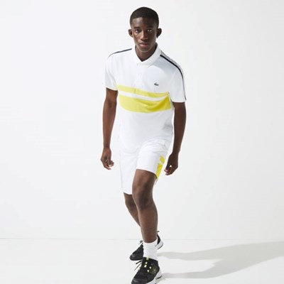 Camisa Polo Lacoste SPORT Respirable Piqué Tenis Hombre Blancos Amarillos Azul Marino | 38YXZPFKU