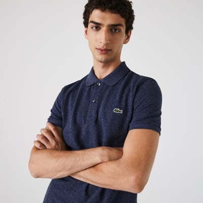 Camisa Polo Lacoste Slim Fit Hombre Azules | 39VYFQDMK