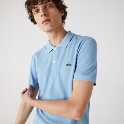 Camisa Polo Lacoste Slim Fit Hombre Azules | 42HNUJBME