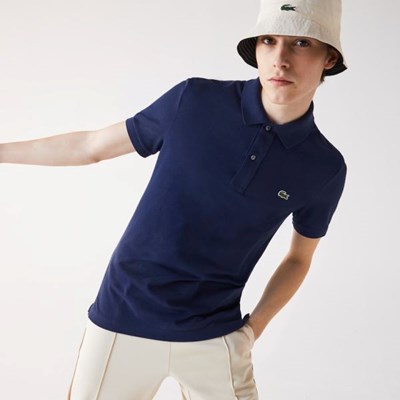 Camisa Polo Lacoste Slim Fit Hombre Azules | 97YTWNDSF