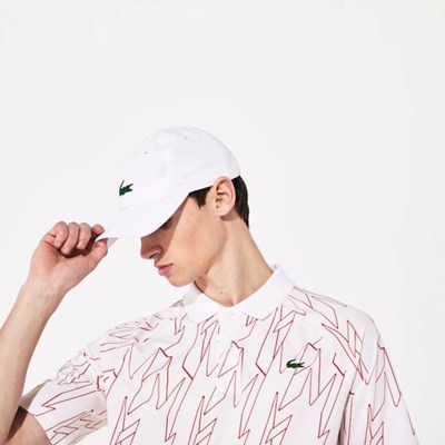 Camisas Lacoste SPORT French Open Ultra Ligeros Stretch Hombre Blancos Rojos | 46LWHMOCI