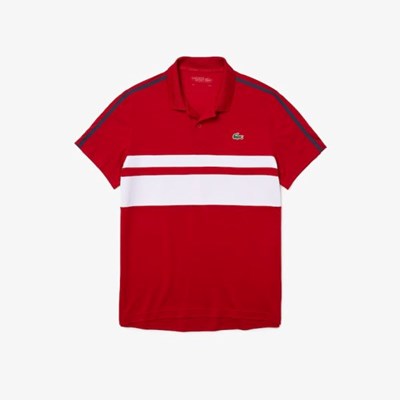 Camisas Lacoste SPORT Respirable Piqué Tenis Hombre Rojos Blancos Azul Marino | 03AHIGKEY