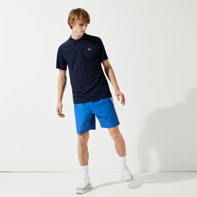 Camisas Lacoste SPORT Respirable Run-Resistant Interlock Hombre Azul Marino | 54SZEHURT