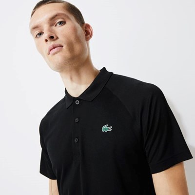 Camisas Lacoste SPORT Respirable Run-Resistant Interlock Hombre Negros | 86ZIMNWYQ