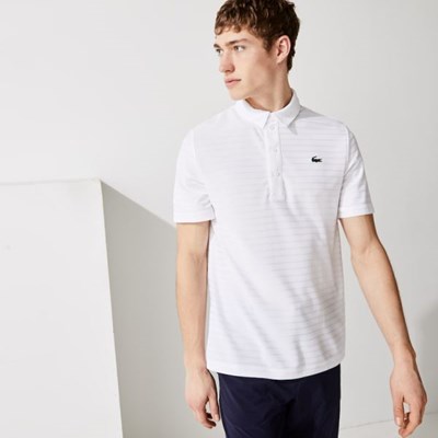 Camisas Lacoste SPORT Textured Respirable Golf Hombre Blancos | 75TIHAYPL
