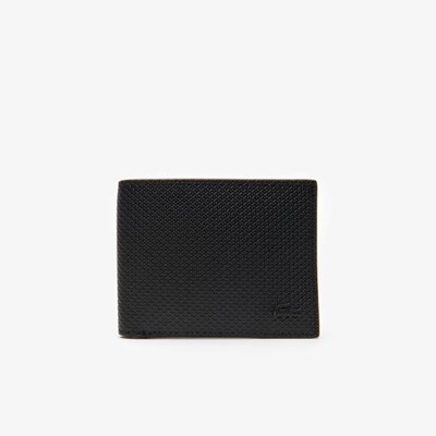 Carteras Lacoste Chantaco Piqué leather Hombre Negros | 58RSNOJZC