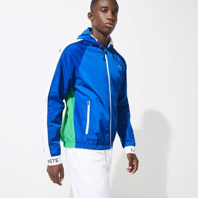 Cortavientos Lacoste SPORT Ligeros Colorblock Tenis Hombre Azules Verdes Blancos | 15HCTWIKB