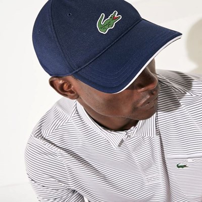 Gorras Lacoste SPORT Respirable Piqué Golf Hombre Azul Marino Blancos | 13YJAZPEI