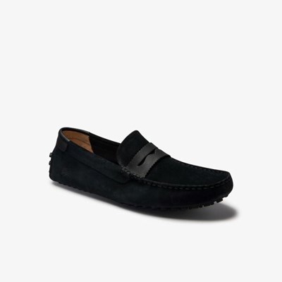 Loafers Lacoste Concours Nautic Gamuza Hombre Negros Negros | 83IMVDJFB
