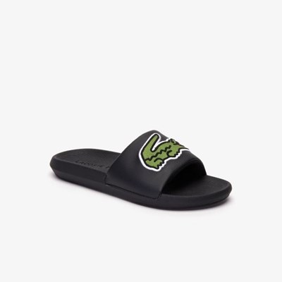 Sandalias de Diapositivas Lacoste Croco Sintetico Hombre Negros | 72EOACVDX
