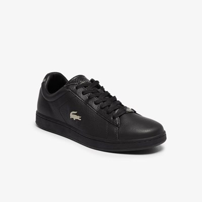 Tenis Lacoste Carnaby Evo Cuero Platinum Hombre Negros Negros | 56KMIPRTH
