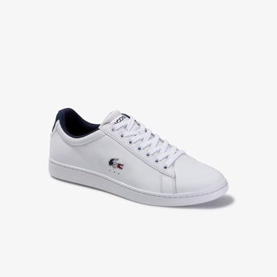Tenis Lacoste Carnaby Evo Cuero and Sintetico Hombre Blancos Beige | 69VXRKUHG