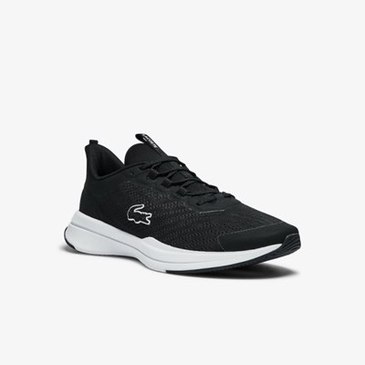 Tenis Lacoste Run Spin Textil Hombre Negros Blancos | 65VZHKRFM