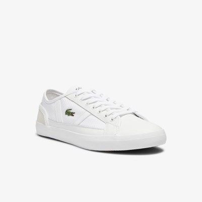 Tenis Lacoste Sideline Textil and Cuero Hombre Blancos | 81GESQATJ