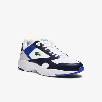 Tenis Lacoste Storm 96 Lo Mesh Colour-Pop Hombre Blancos Azul Marino | 12DHMTNYS