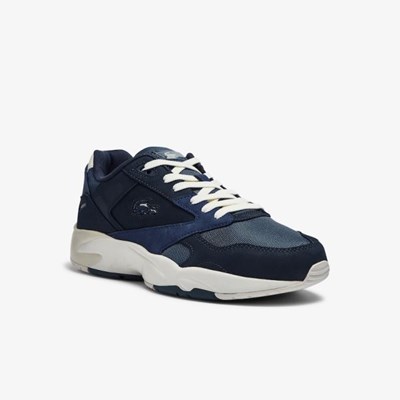 Tenis Lacoste Storm 96 Lo Nubuck Cuero Hombre Azul Marino | 36IHWJKBV