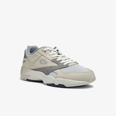 Tenis Lacoste Storm 96 Lo Nubuck Cuero Hombre Beige Grises | 42SADIXGM