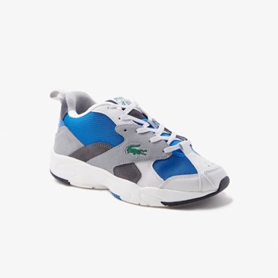 Tenis Lacoste Storm 96 Textil and Gamuza Hombre Grises Azules | 26BVXLQAC