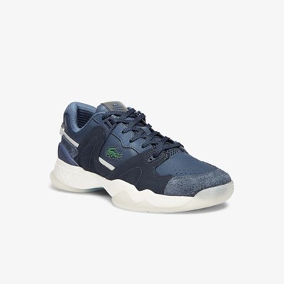 Tenis Lacoste T-Point Cuero and Gamuza Hombre Azul Marino | 61UZSAYVN